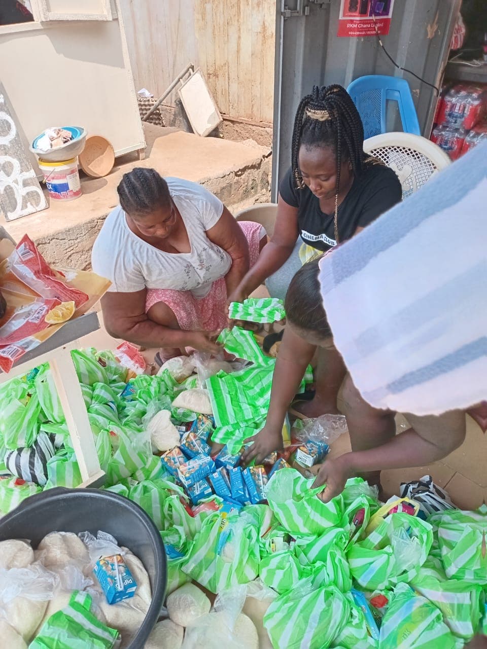 Women working together in a community cooperative setting